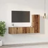 Kép 4/11 - TV szekrény garnitúra 3 pcs Régi fa 150.5 x 30 x 90 cm