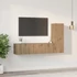 Kép 4/11 - TV szekrény garnitúra 3 pcs kézműves tölgy 150.5 x 30 x 90 cm