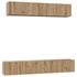 Kép 2/11 - TV Szekrény Szett 5 pcs kézműves tölgy Közepes 80 x 30 x 30 cm