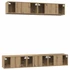 Kép 9/11 - TV Szekrény Szett 5 pcs kézműves tölgy Közepes 80 x 30 x 30 cm
