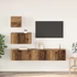 Kép 1/11 - TV szekrény garnitúra 4 pcs Régi fa 80 x 30 x 30 cm Faanyag
