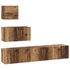 Kép 2/11 - TV szekrény garnitúra 4 pcs Régi fa 80 x 30 x 30 cm Faanyag