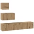 Kép 2/11 - TV szekrény garnitúra 4 pcs kézműves tölgy 80 x 30 x 30 cm