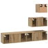 Kép 10/11 - TV szekrény garnitúra 4 pcs kézműves tölgy 80 x 30 x 30 cm