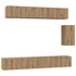 Kép 2/11 - TV szekrény garnitúra 6 pcs kézműves tölgy 100 x 30 x 30 cm