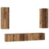 Kép 2/11 - TV szekrény garnitúra 4 pcs Régi fa 30.5 x 30 x 90 cm Faanyag