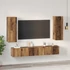 Kép 4/11 - TV szekrény garnitúra 4 pcs Régi fa 30.5 x 30 x 90 cm Faanyag