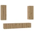 Kép 2/11 - TV szekrény garnitúra 4 pcs kézműves tölgy 30.5 x 30 x 90 cm