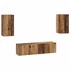 Kép 2/11 - TV szekrény garnitúra 4 pcs Régi fa 30.5 x 30 x 60 cm Faanyag