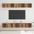 Kép 1/11 - TV szekrény garnitúra 6 pcs Régi fa 60 x 30 x 35 cm Faanyag