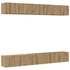 Kép 2/11 - TV szekrény garnitúra 6 pcs kézműves tölgy 60 x 30 x 35 cm