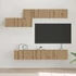 Kép 1/11 - TV szekrény garnitúra 7 pcs kézműves tölgy 60 x 30 x 30 cm