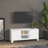 Kép 1/9 - Fehér fém ipari stílusú TV-szekrény 105 x 35 x 42 cm