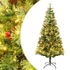 Kép 1/11 - Zöld PVC és PE megvilágított karácsonyfa fenyőtobozzal 120 cm