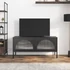 Kép 1/11 - Fekete üveg és acél TV-szekrény 105 x 35 x 50 cm