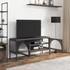 Kép 3/11 - Fekete üveg és acél TV-szekrény 105 x 35 x 50 cm