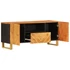 Kép 3/11 - Fekete-barna tömör mangófa TV-szekrény 105 x 33,5 x 46 cm