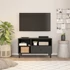 Kép 2/11 - Fekete tömör mangófa TV-szekrény 80 x 33 x 46 cm