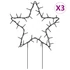 Kép 2/11 - Karácsonyi csillag fénydekoráció 3 cövekkel 50 LED 29 cm