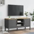 Kép 3/11 - FLORO szürke tömör fenyőfa TV-szekrény 114 x 43 x 55 cm