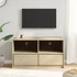 Kép 3/9 - SAUDA tölgyszínű tömör fenyőfa TV-szekrény 99 x 43 x 55 cm