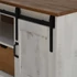 Kép 8/11 - HALDEN fehér tömör fa TV szekrény tolóajtóval 110x40x60 cm