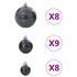 Kép 5/9 - 100 db fekete karácsonyi gömb Ø3/4/6 cm
