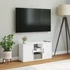 Kép 3/10 - ODDA tömörfa fenyőfa TV szekrény fehér 79x24x40 cm