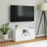 Kép 3/10 - ODDA tömörfa fenyőfa TV szekrény fehér 79x24x40 cm