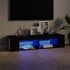 Kép 1/11 - Fekete TV-szekrény LED-lámpákkal 135 x 39 x 30 cm