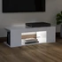 Kép 4/11 - Magasfényű fehér TV-szekrény LED lámpákkal 90 x 39 x 30 cm