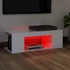 Kép 6/11 - Magasfényű fehér TV-szekrény LED lámpákkal 90 x 39 x 30 cm
