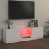 Kép 3/10 - Magasfényű fehér TV-szekrény LED lámpákkal 120 x 30 x 35,5 cm
