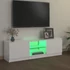 Kép 4/10 - Magasfényű fehér TV-szekrény LED lámpákkal 120 x 30 x 35,5 cm