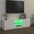Kép 4/10 - Magasfényű fehér TV-szekrény LED lámpákkal 120 x 30 x 35,5 cm