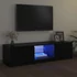 Kép 1/11 - Fekete TV-szekrény LED lámpákkal 140 x 40 x 35,5 cm