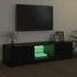 Kép 8/11 - Fekete TV-szekrény LED lámpákkal 140 x 40 x 35,5 cm