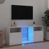 Kép 1/11 - Magasfényű fehér TV-szekrény LED lámpákkal 120 x 30 x 50 cm