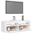 Kép 7/11 - Magasfényű fehér TV-szekrény LED lámpákkal 120 x 35 x 40 cm