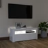 Kép 3/11 - Magasfényű fehér TV-szekrény LED lámpákkal 90x35x40 cm