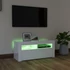 Kép 4/11 - Magasfényű fehér TV-szekrény LED lámpákkal 90x35x40 cm