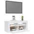 Kép 6/11 - Magasfényű fehér TV-szekrény LED lámpákkal 90x35x40 cm