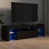 Kép 1/11 - Fekete TV-szekrény LED-világítással 140 x 36,5 x 40 cm