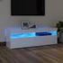 Kép 1/11 - Magasfényű fehér TV-szekrény LED-lámpákkal 120 x 35 x 40 cm