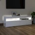 Kép 3/11 - Magasfényű fehér TV-szekrény LED-lámpákkal 120 x 35 x 40 cm