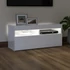 Kép 3/11 - Magasfényű fehér TV-szekrény LED lámpákkal 90x35x40 cm