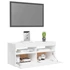 Kép 6/11 - Magasfényű fehér TV-szekrény LED lámpákkal 90x35x40 cm