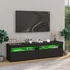 Kép 4/11 - 2 db fekete TV-szekrény LED-világítással 75 x 35 x 40 cm