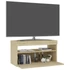 Kép 3/11 - Sonoma tölgy színű TV-szekrény LED-világítással 75 x 35 x 40 cm