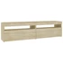 Kép 2/11 - 2 db sonoma tölgy színű TV-szekrény LED-ekkel 75 x 35 x 40 cm